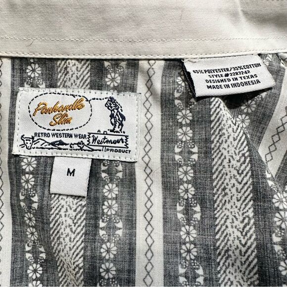 Panhandle Slim Black and White Western Button Down Size Medium - Picture 14 of 14